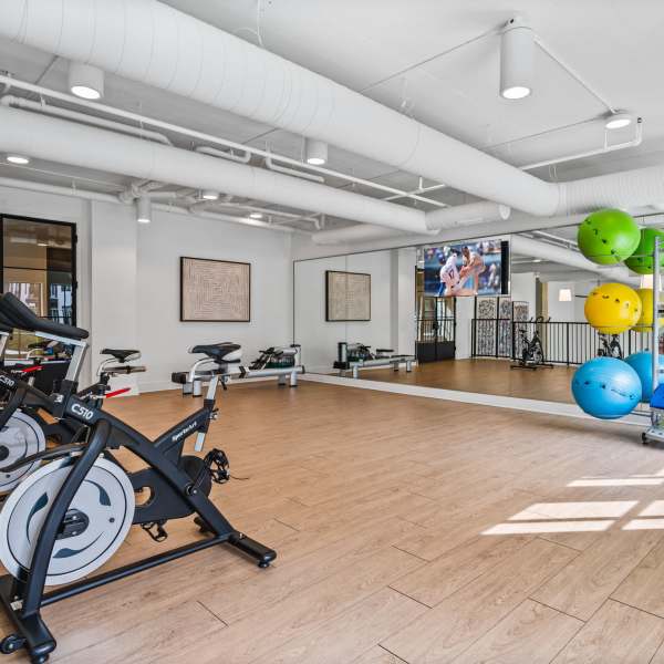 Rendering fitness center at Spectator in Smyrna, Georgia