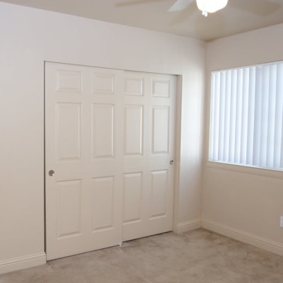 A bedroom and closet in a home at San Onofre II in San Clemente, California