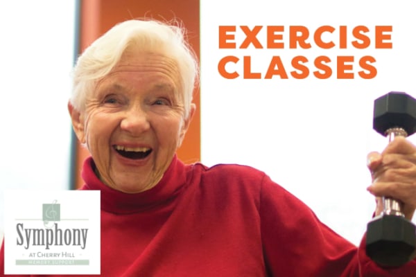 Senior exercising at Symphony at Cherry Hill