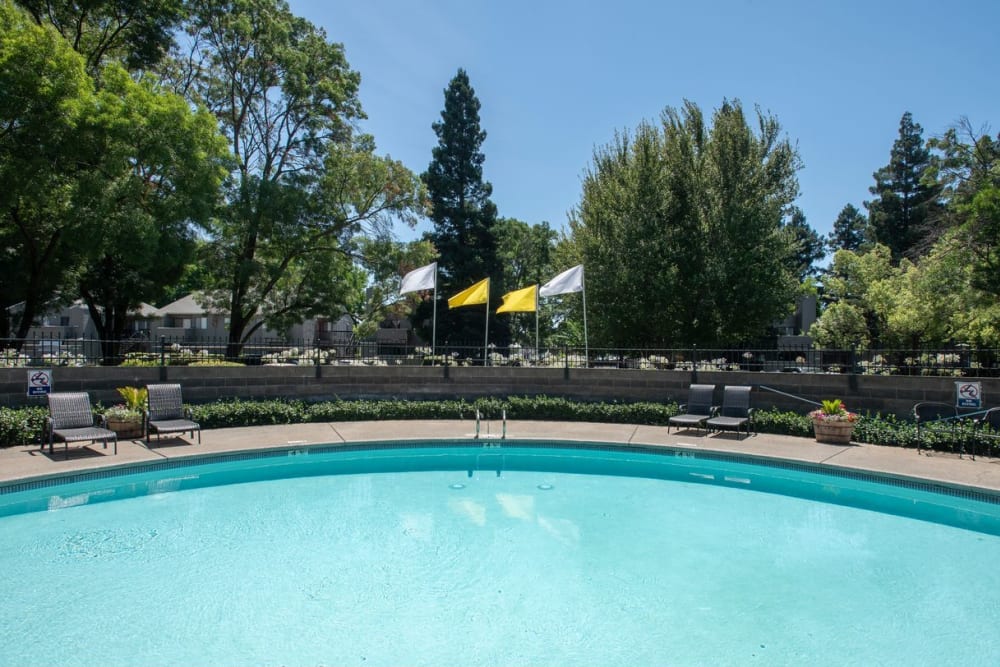 Sparkling pool of Zinfandel Ranch Apartments in Rancho Cordova, California