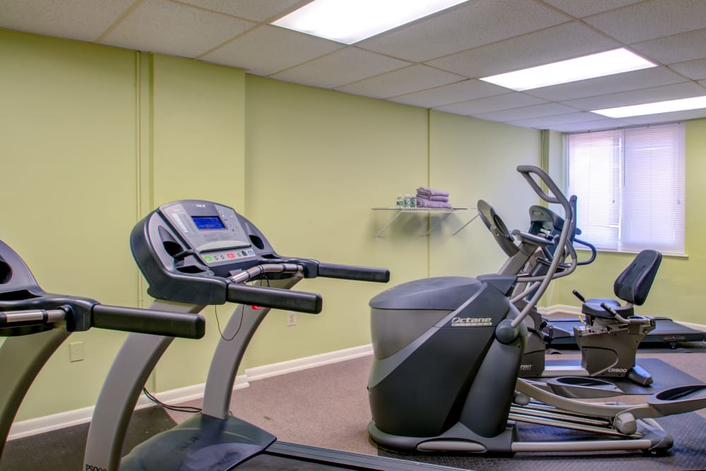 Fitness center at Haddonview Apartments in Haddon Township, New Jersey