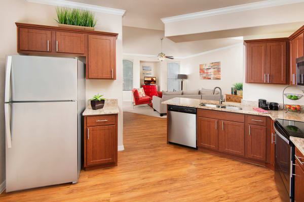 Spacious living room at Villas on Hampton Avenue