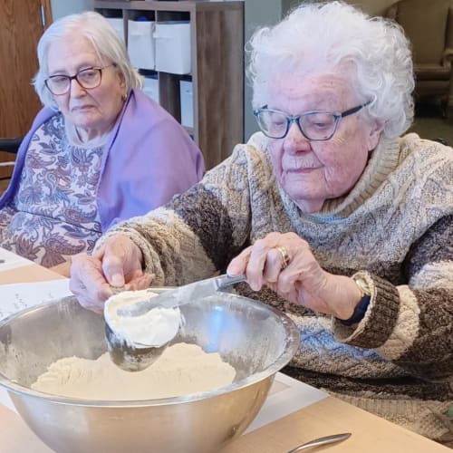 Resident crafting at The Oxford Grand Assisted Living & Memory Care in Wichita, Kansas