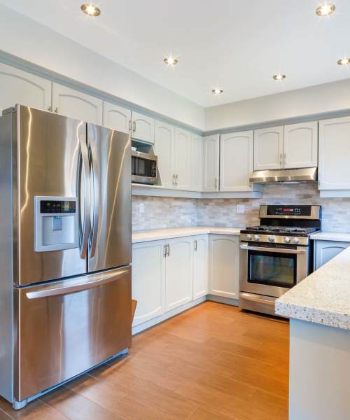 Energy efficient appliances in kitchen at Farmstead on Falls in Grafton, Wisconsin