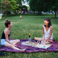 Ladies sitting in local park near Dorian and Encore in Plano, Texas