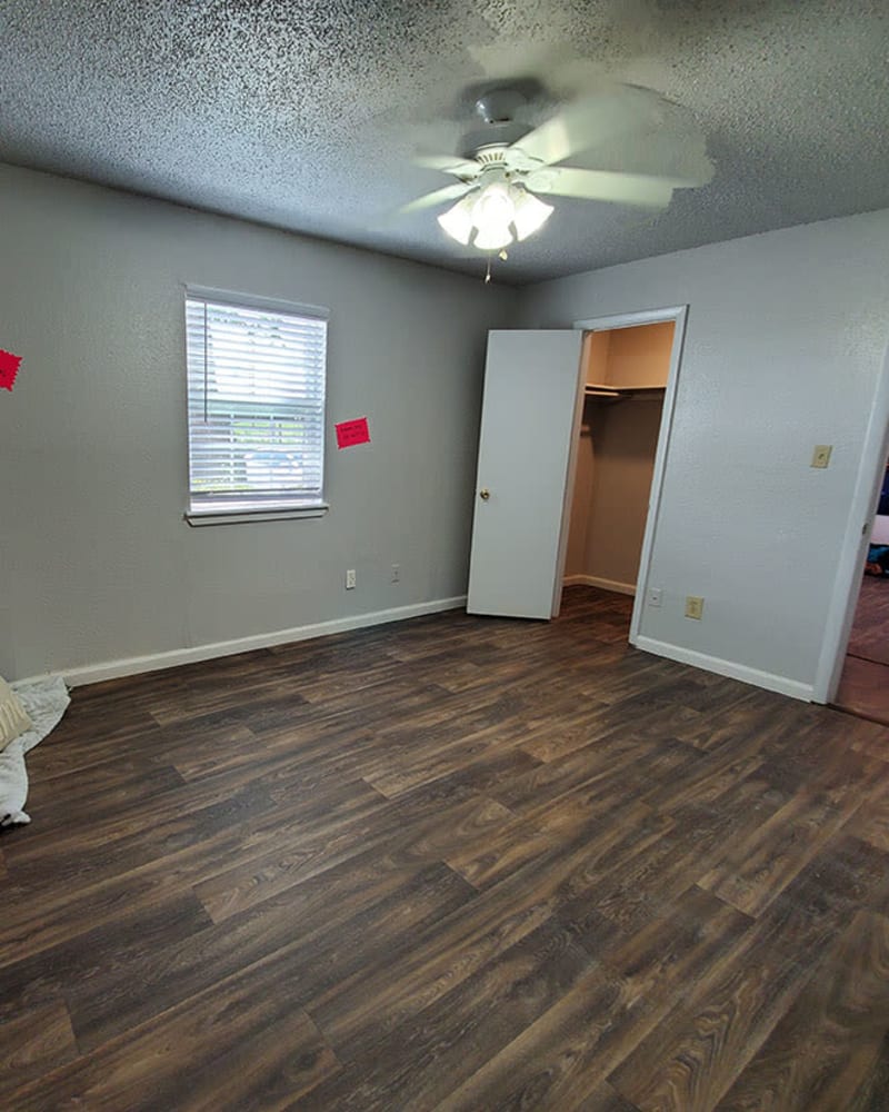 bedroom of a model unit at Briar Glen in Oklahoma City, Oklahoma