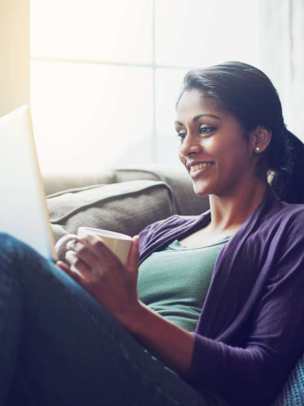 Resident relaxing in her home at The Madison Ames in Ames, Iowa