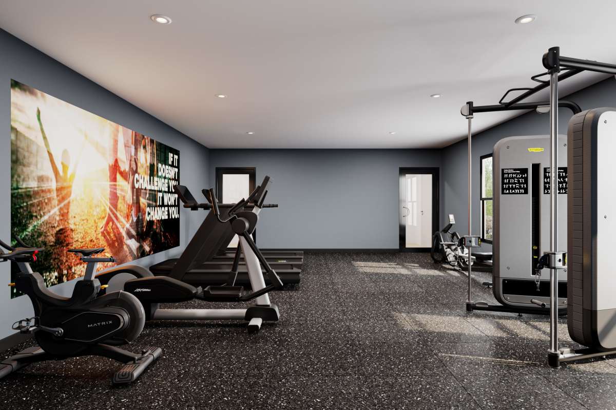 Rendering of future fitness center at Atlas at St. George in Baton Rouge, Louisiana