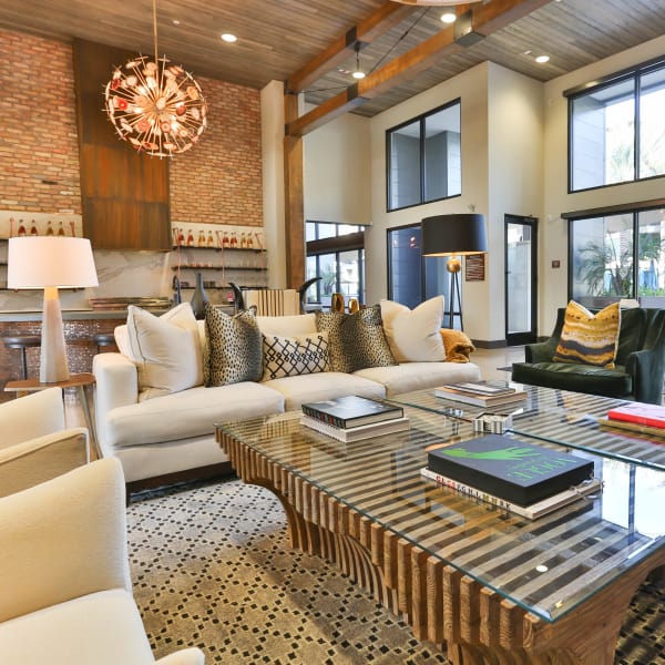 Lavishly decorate resident clubhouse at Avant at Fashion Center in Chandler, Arizona