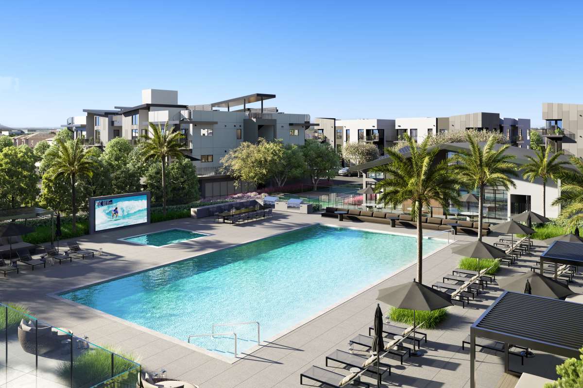 Swimming pool at Haven + Arrow, Rancho Cucamonga, California