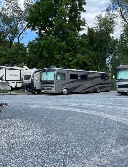 RV storage at Storage World in Sinking Spring, Pennsylvania. 