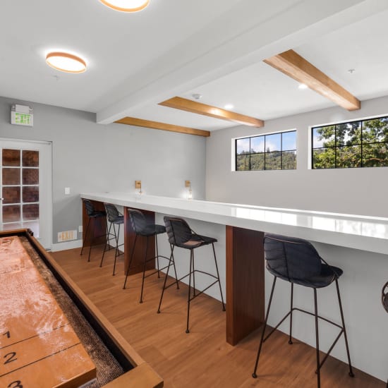 High top dining seating at Town Center Apartments in Lafayette, California