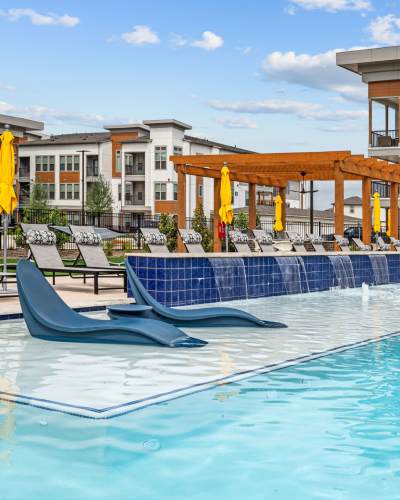 Resort-style pool at Opal Point At Kyle in Kyle, Texas