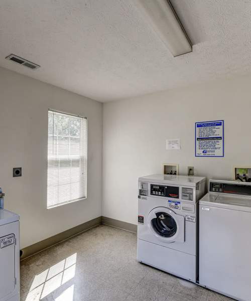 Washing machine and dryer in laundry room at Clover Ridge in McConnelsville, Ohio