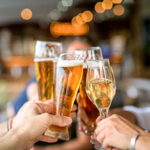 Resident having drink at bar near The Courtney at Lake Shadow in Orlando, Florida
