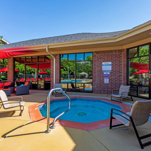 High-end swimming pool at UTE Creek Apartments in Longmont, Colorado