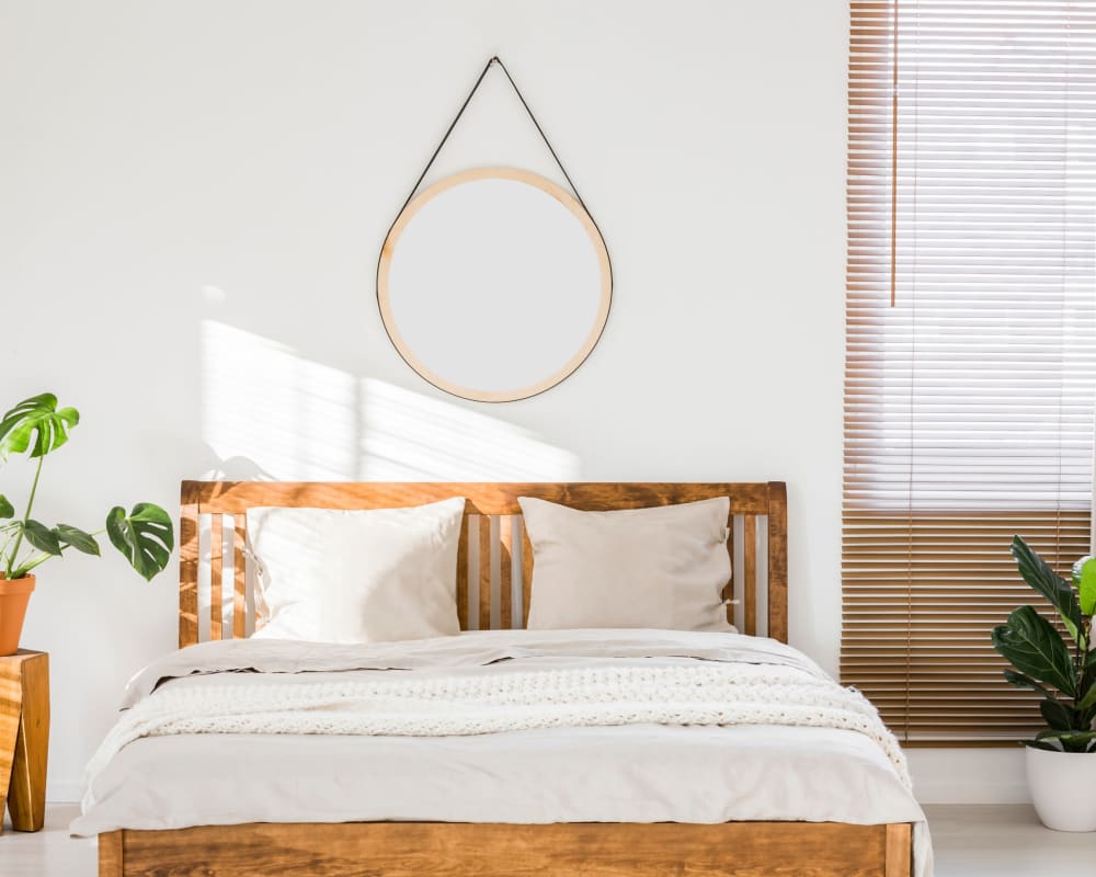 Well decorated bedroom at Cove West Hartford in West Hartford, Connecticut