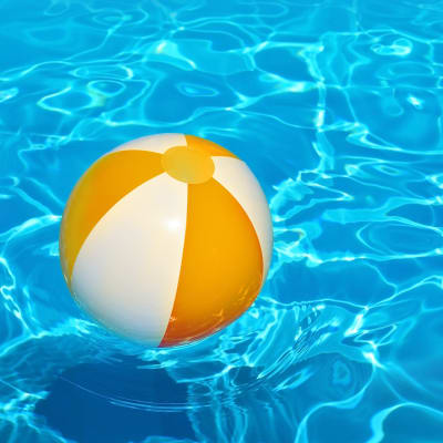 A beach ball in a pool at Challenger Estates in Patuxent River, Maryland