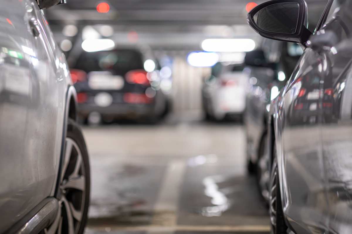 Underground parking at The Corliss in Milwaukee, Wisconsin