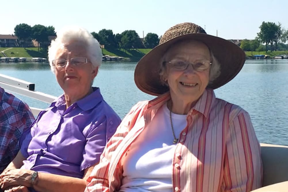 Residents enjoying outdoors near The Lakeside Village in Panora, Iowa.