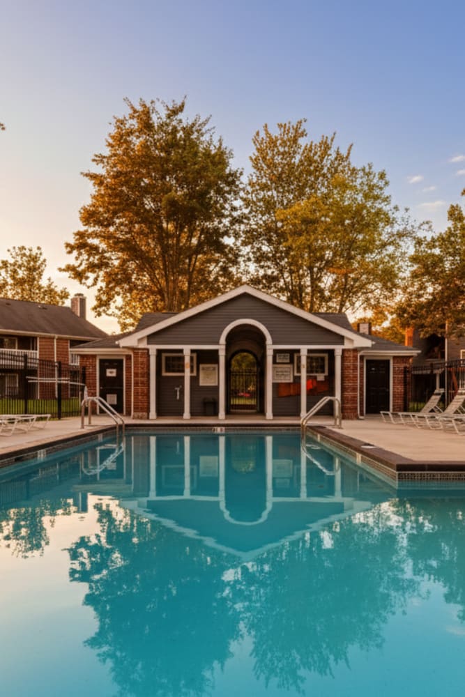 Resident swimming pool at Hunters Point in Zionsville, Indiana