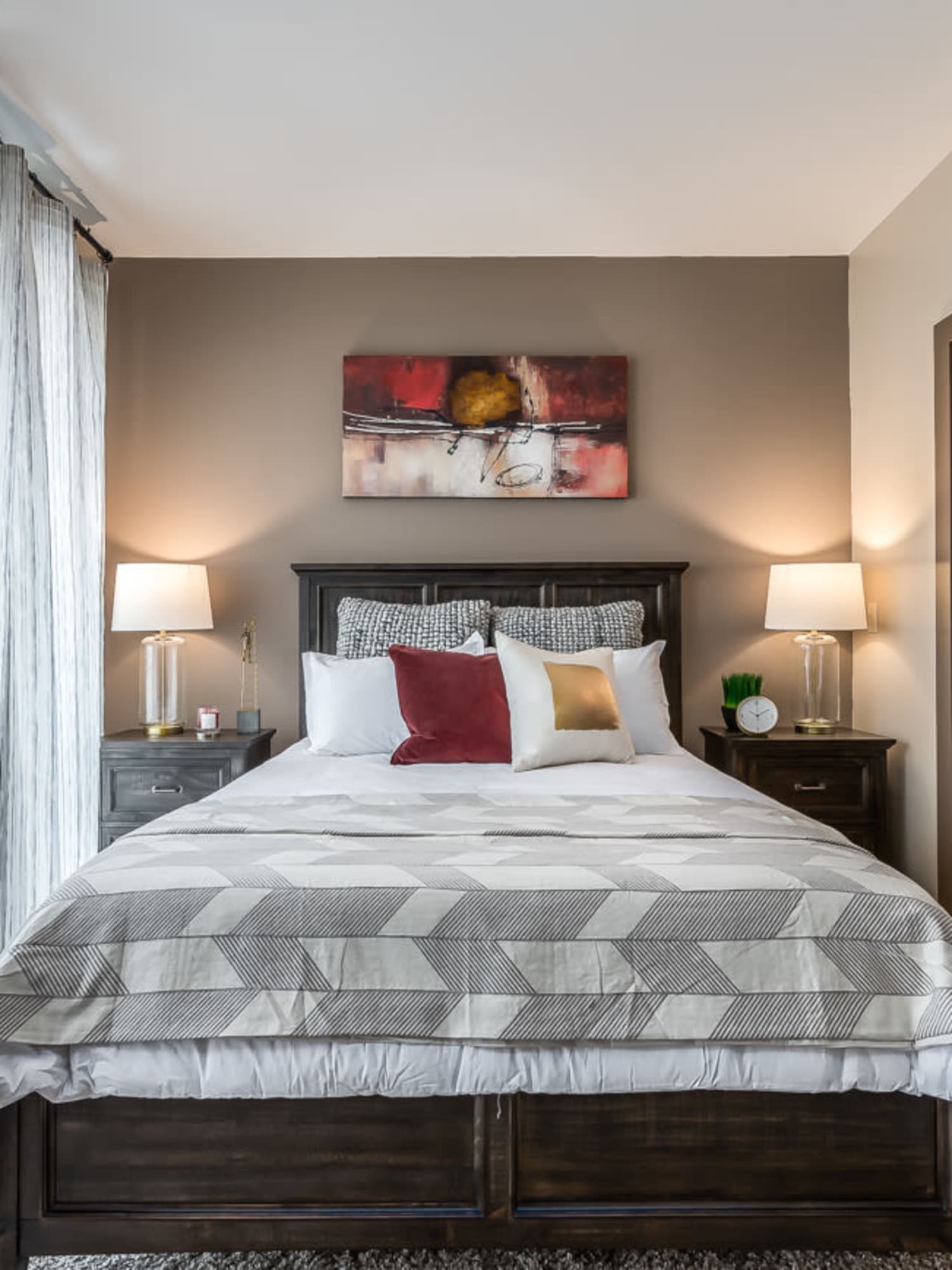 Model bedroom at Latitude at Deerfield Crossing in Mason, Ohio