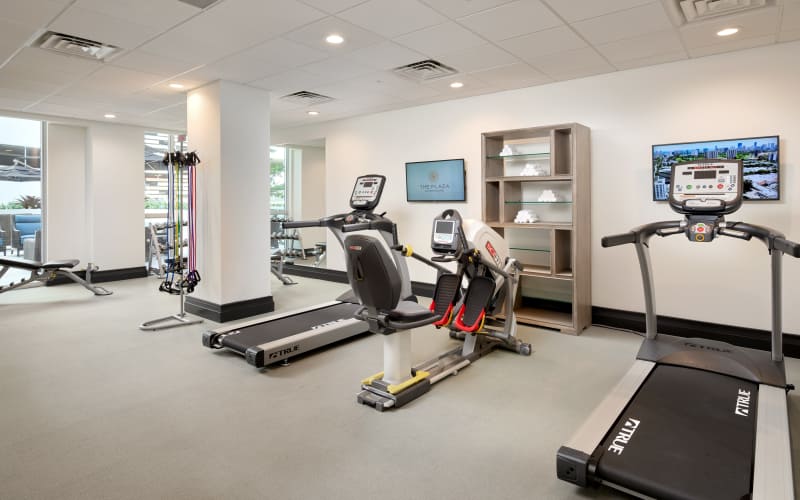 Fitness center at The Barclay at ParkSquare in Aventura, Florida