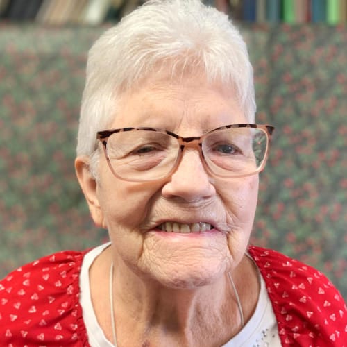 Resident smiling at Madison House in Norfolk, Nebraska