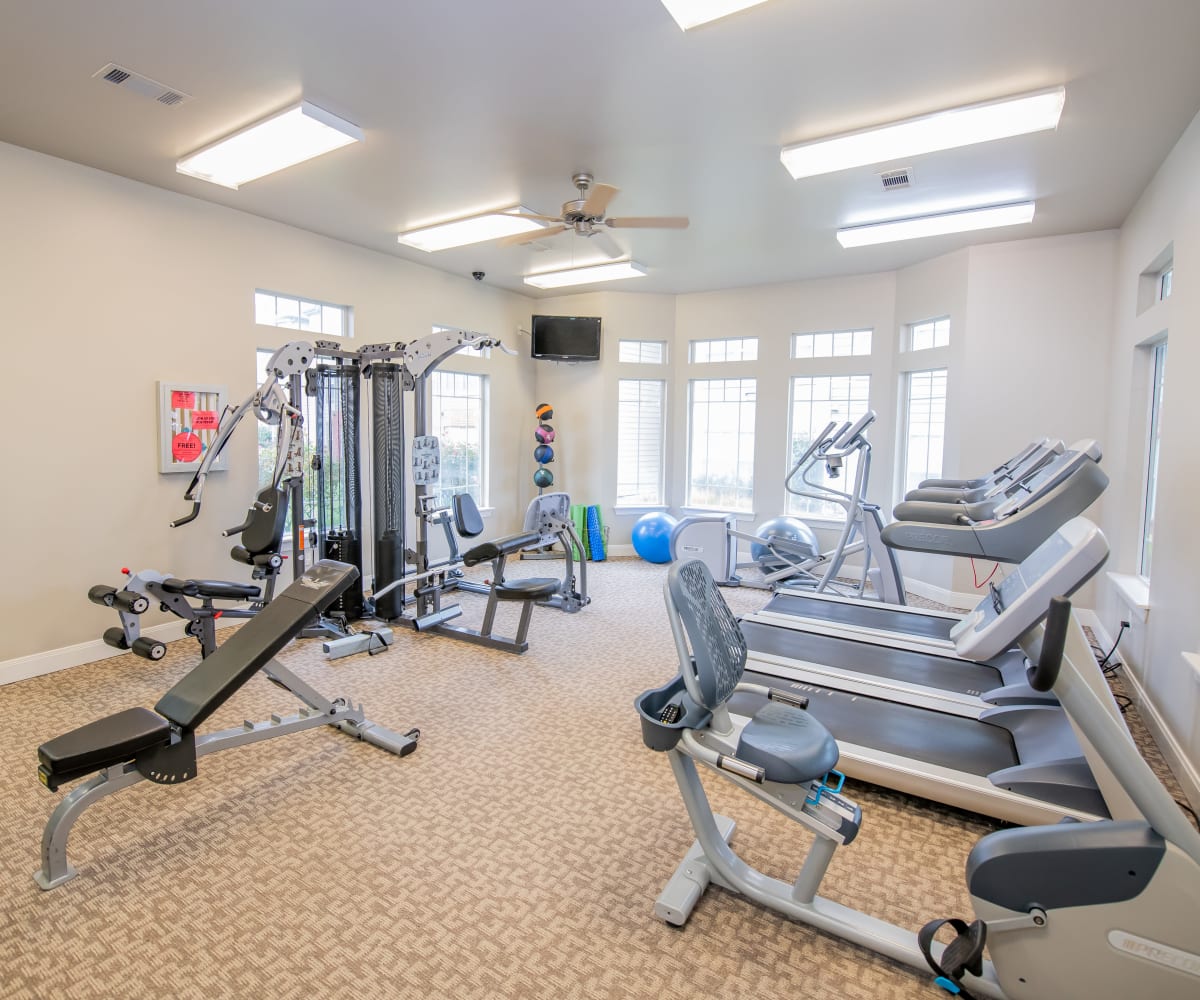 Modern fitness center at Colonies at Hillside in Amarillo, Texas