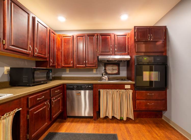Apartment kitchen at Linwood Mill Apartments in Whitinsville,Massachusetts