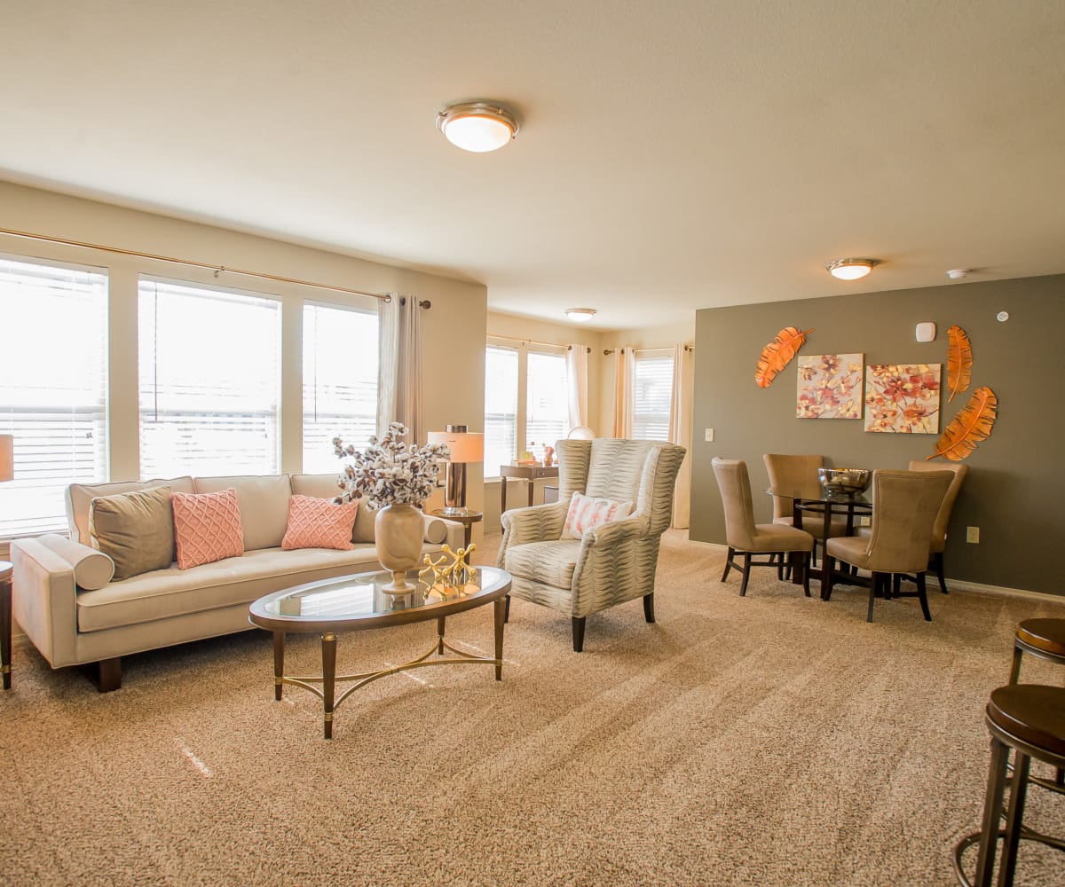 Portico at Friars Creek Apartments living room in Temple, Texas
