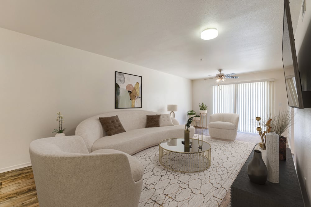A cozy living room in a home at Chollas Heights in San Diego, California