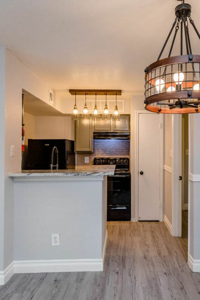 Wood-style flooring at Pine Lake Village in Houston, Texas