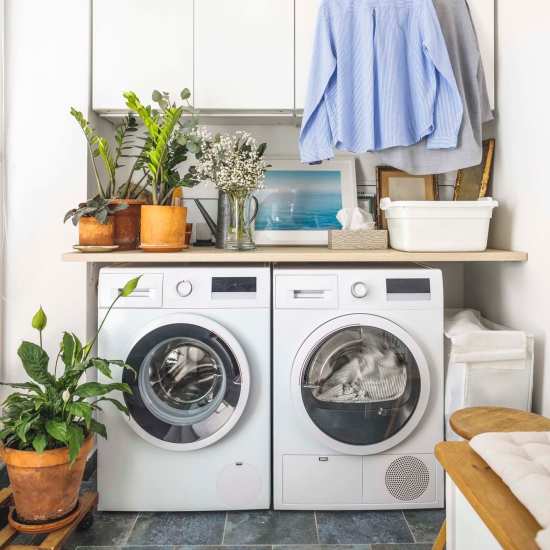 On-site laundry facilities at Saddle Ridge Apartments in Weatherford, Texas