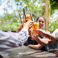 Residents enjoying drinks at Brittany Place of Rock Hill in Rock Hill, South Carolina