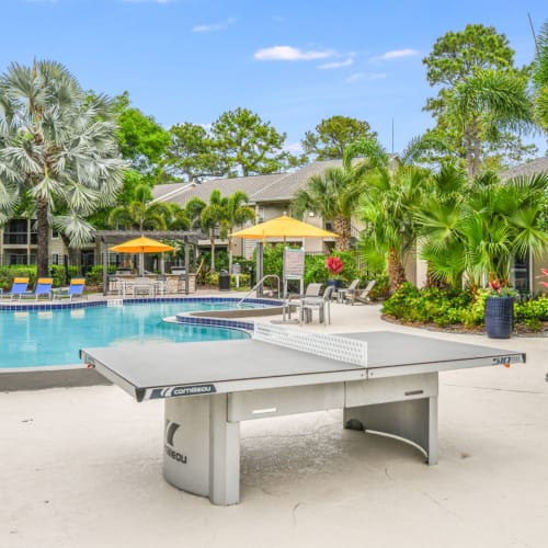 Ping pong table by the pool at Avisa Lakes in Orlando, Florida
