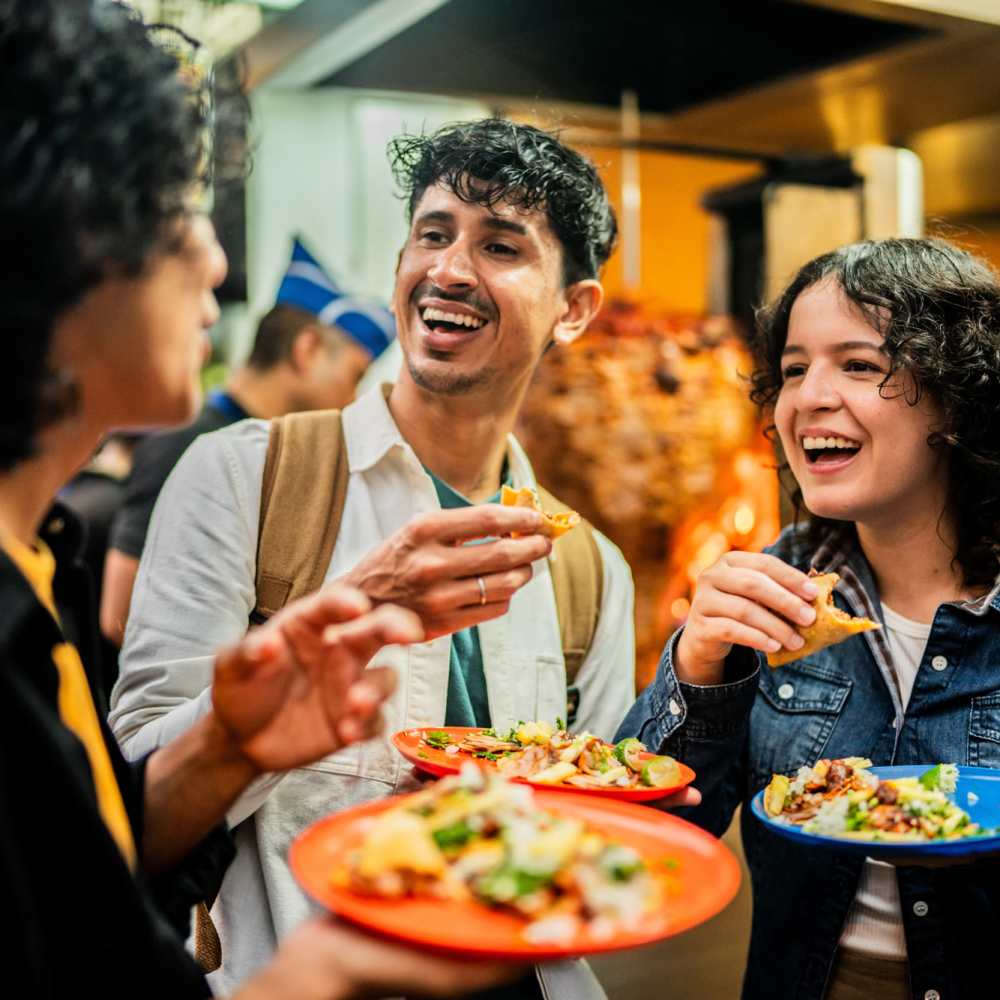 Friends having food near Bayview Student Living in North Miami, Florida