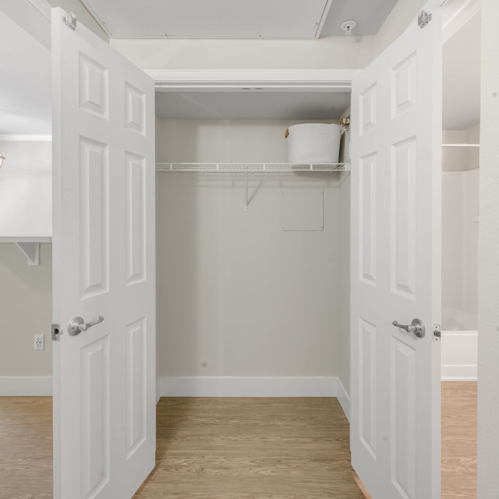 Walk in closet at Town Center Apartments in Lafayette, California