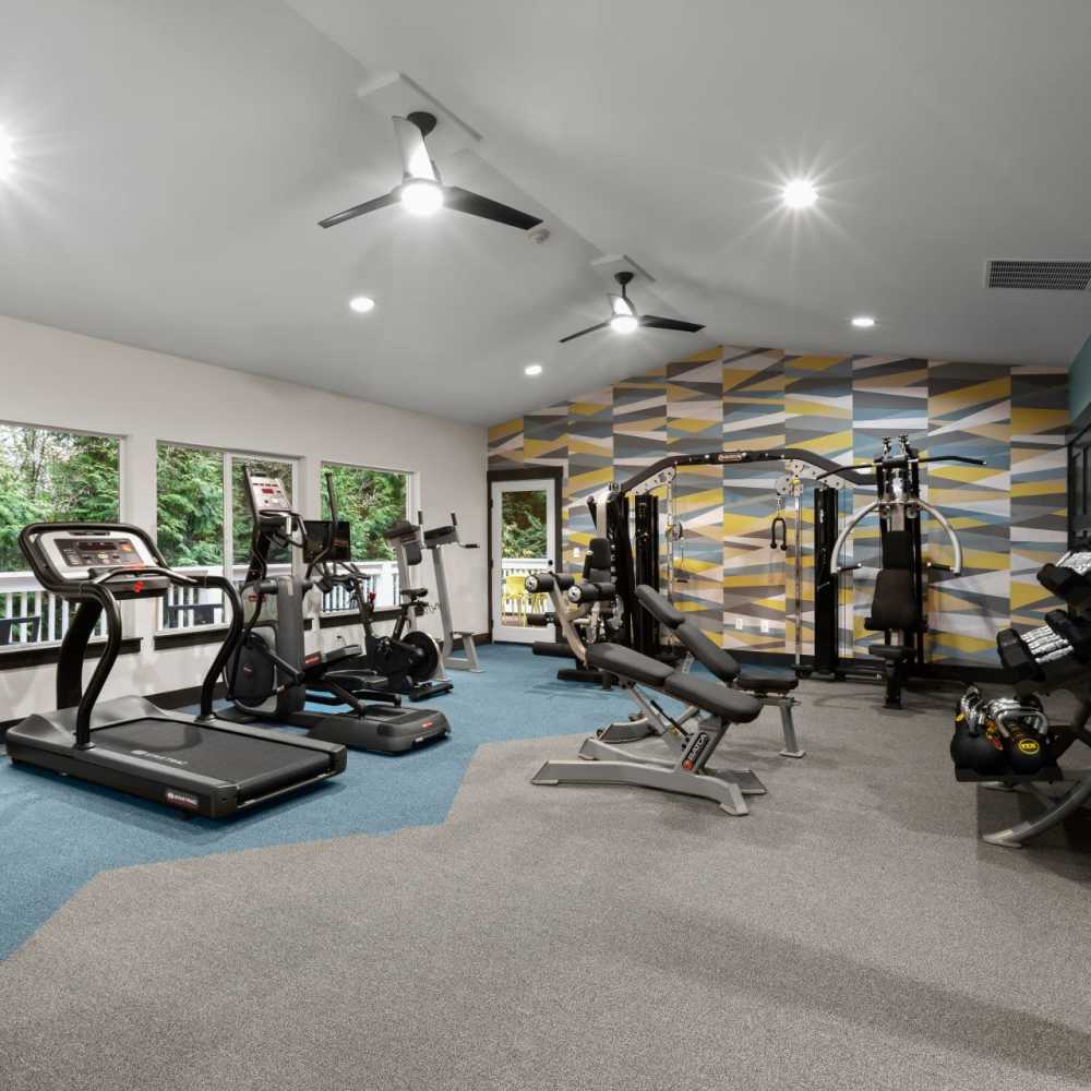 Fitness center at Yauger Park Villas in Olympia, Washington