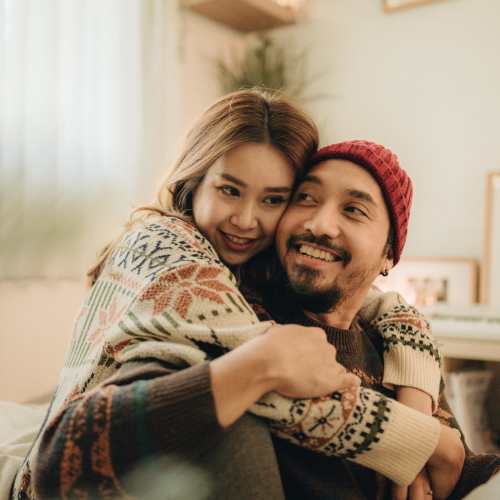 Happy couple at Copper Trail Townhomes in Owasso, Oklahoma