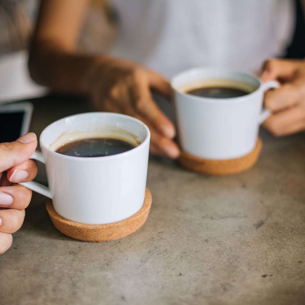 Two coffee cups at South Pointe in Dallas, Texas
