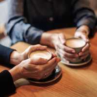 Residents having coffee at Woodbrook in Gardendale, Alabama