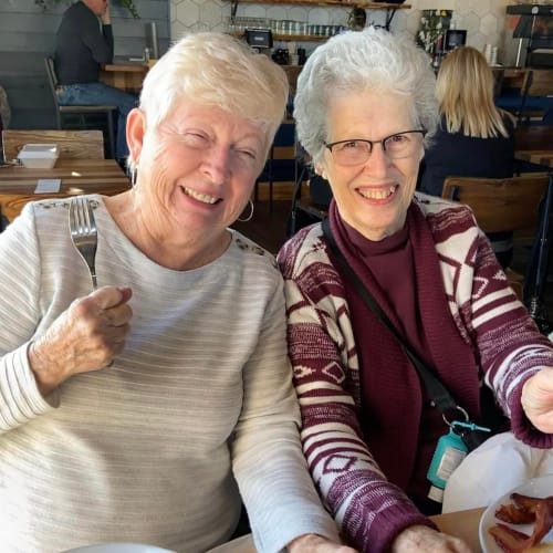 Resident painting at Oxford Villa Active Senior Apartments in Wichita, Kansas