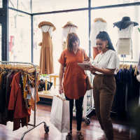 Resident shopping at clothing store near Stillwater in Charlotte, North Carolina