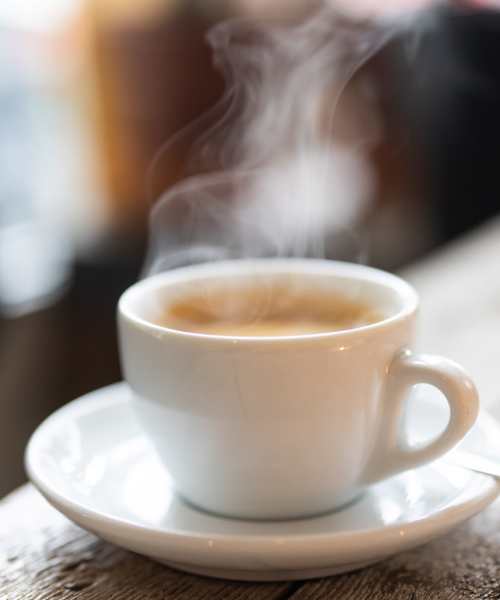 One cup of coffee on a table near Kershaw Greene II in Athens, Ohio