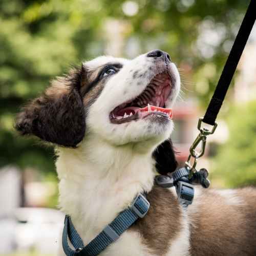 Happy pup walking with their owner at The Residences at Enso in Jacksonville, Florida