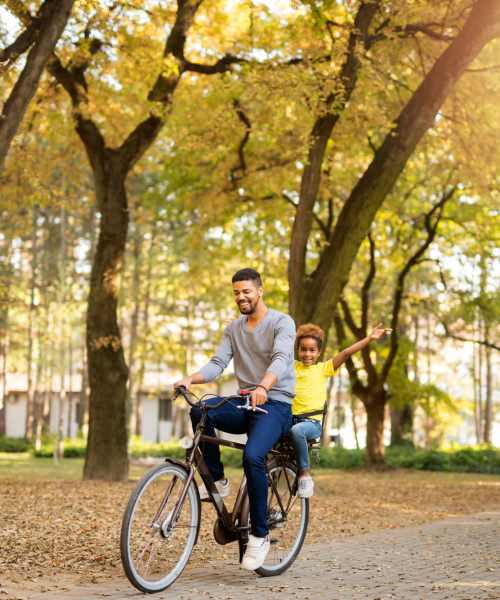 residents going on a ride with the help of a bike near The Kensington in Charlotte, North Carolina