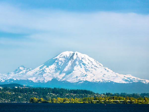 Mt. Rainier near Mission Healthcare at Renton in Renton, Washington. 