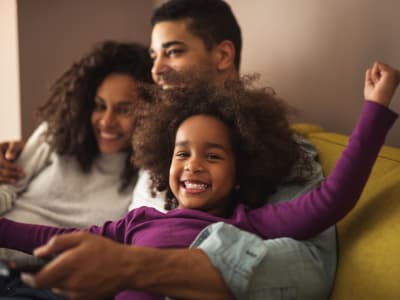 Happy family at The Townhomes at Diamond Ridge in Baltimore, Maryland