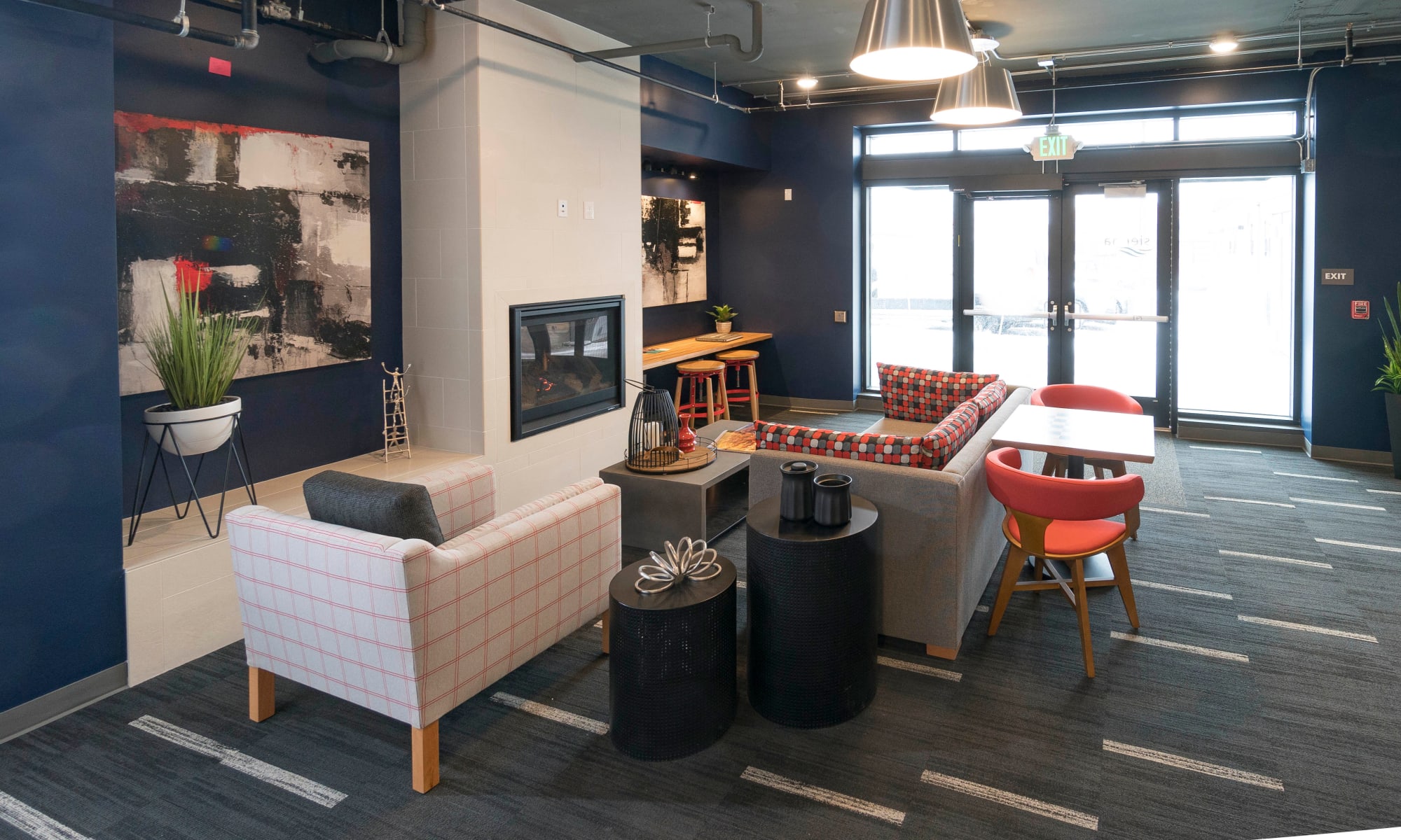 Beautiful shot of the clubhouse interior at Sienna on Sloans Lake in Denver, Colorado